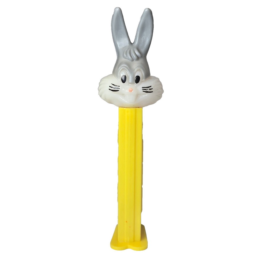 VINTAGE PEZ BUGS‎ BUNNY LOONEY TUNES YELLOW DISPENSER WITH FEET COLLECTIBLE EUC